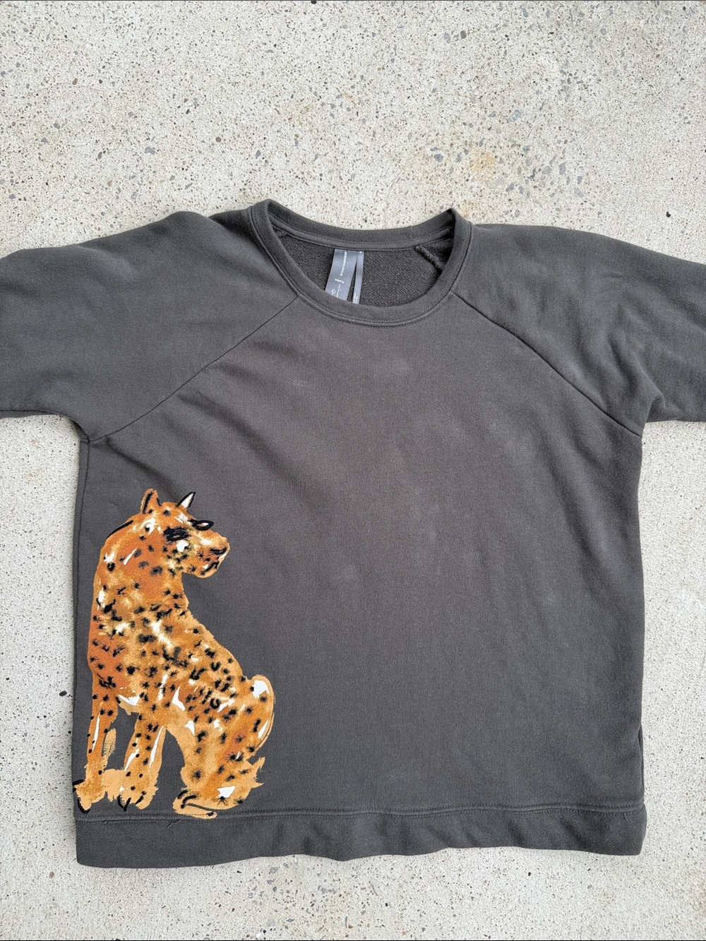 By Anthropologie LouLou Avenue Cheetah Graphic Sweatshirt Size Medium - Picture 7 of 12